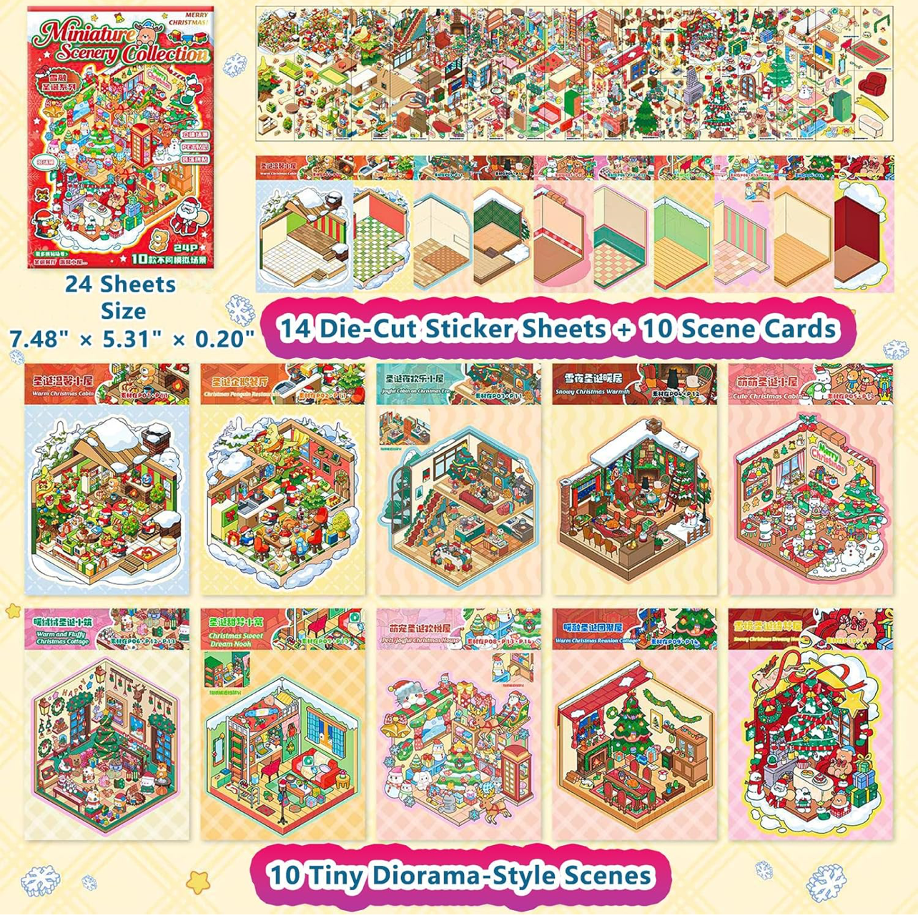 Sticker 3D Scenes | 10 sets (sin pinzas)